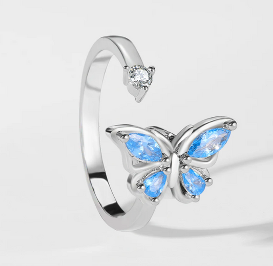 Spinner Ring - Blue Butterfly